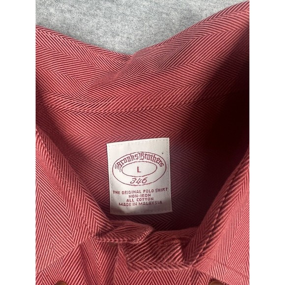 Brooks Brothers 346 Non-Iron All Cotton red Shirt Large button‎ down casual - Picture 2 of 8